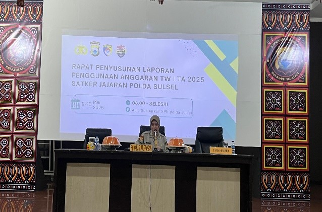 Rapat Penyusunan Laporan Pengunaan Anggaran Satker Jajaran Polda SulSel TW I TA 2025