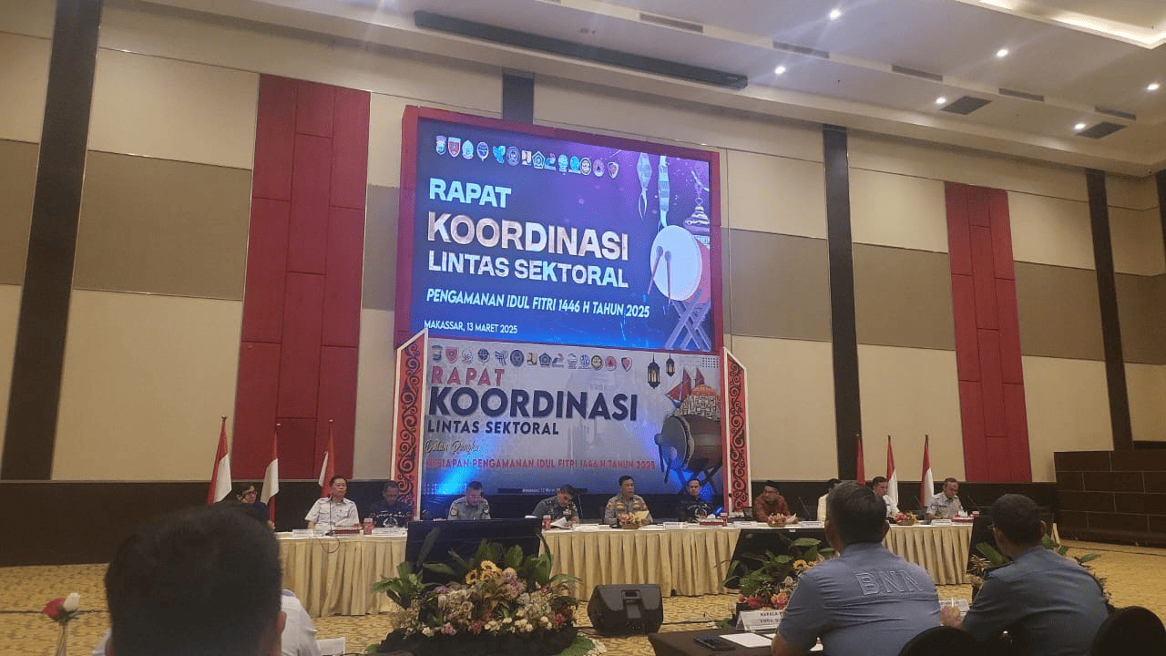 Rorena Polda Sulsel Hadiri Rakor Lintas Sektoral Persiapan Pengamanan Idul Fitri 1446 H