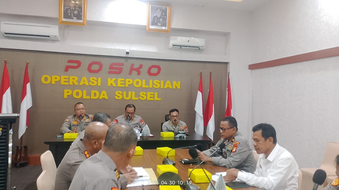Polda Sulsel Gelar Rapat Koordinasi Pengamanan Unjuk Rasa di Depan Mapolda Sulsel